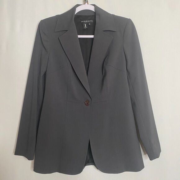 Peace of Cloth Panticular Single Button Blazer Elegant Basic Made in NY Womens 2 - Picture 1 of 12